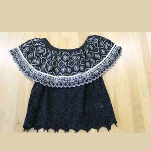 Anthropologie hermant nandita boho peasant top S